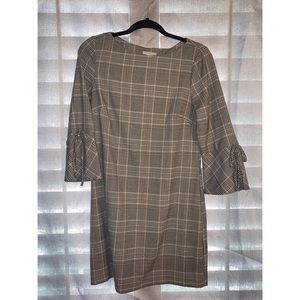 H&M Plaid Dress Quarter Length Sleeve Size Medium